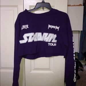 Justin Bieber stadium tour women’s crop top